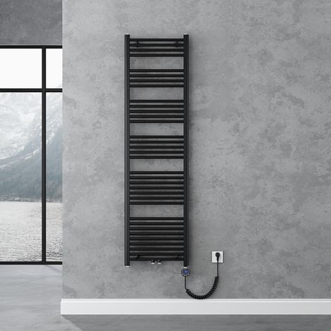 doporro Radiatore Piatto 180x50cm con Elemento Riscaldante 1000W, Radiatore Scaldasalviette Termoarredo da Bagno Riscaldamento Elettrico o da Acqua Calda RHE in Acciaio, Antracite (1/5)