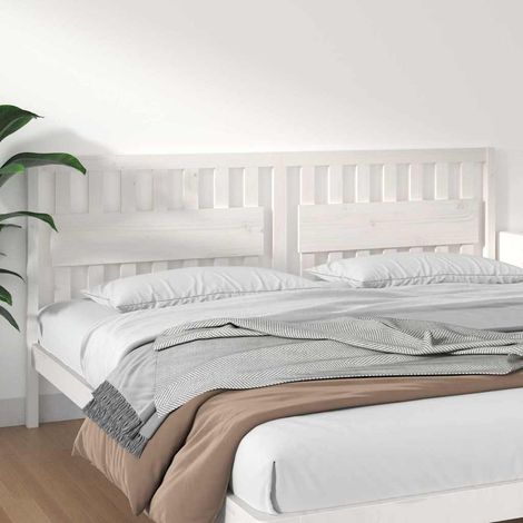 vidaXL Cabecero de cama madera maciza de pino blanco 205,5x4x100 cm (1/5)