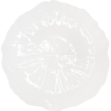 Assiette Plate en Porcelaine de Coloris Blanc en Forme de Fleur 30 cm pour Service de Table - PANGIVO (1/4)