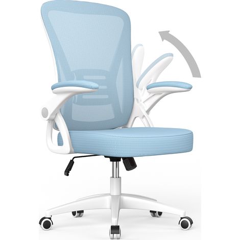 Fauteuil de bureau ergonomique 360° - Chaise de bureau - Hauteur réglable 41-51 cm - Accoudoirs réglables - Siège 50x50cm - Dim. 60L x 60l x 92-102H cm - Maille respirante - Charge max 150 kg (1/5)