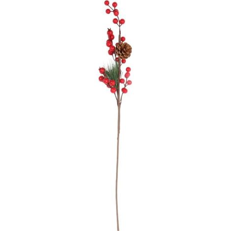 Rama de abeto con serbal, 60 cm, roja (1/3)