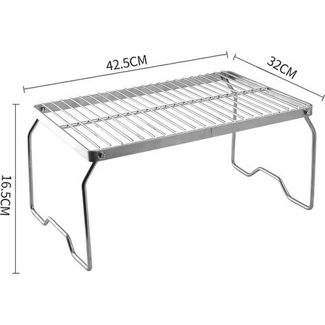 Klappbarer Lagerfeuergrill aus Edelstahl 304, tragbarer Campinggrill mit Beinen und Tragetasche (1/5)