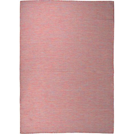 vidaXL Alfombra de exterior de tejido plano rojo 140x200 cm (1/5)