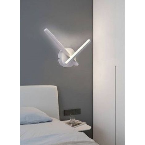 TrAdE Shop Traesio - Applique Led Parete 6 W 2 Bracci Incrociati Moderno Luce 3000k 4000k 6500k E67-b - -Bianco Naturale -