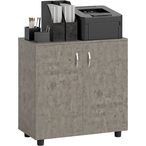 Grey Two-Tier Office Storage Cabinet for Secure Organization and Efficient Space Management (1/5)