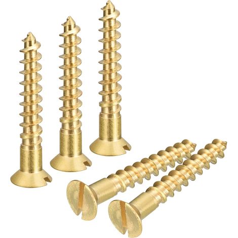 20pcs Laiton Bois Vis M6 x 40mm pour Travail Bois Meubles (1/5)