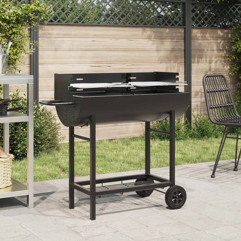 vidaXL griglia a carbone 96,5 x 42,5 x 88,5 cm Nero