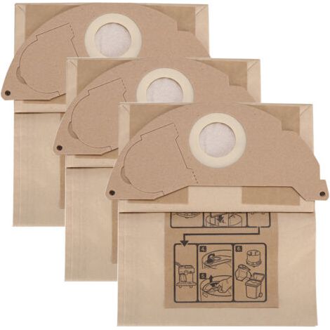 Sollbry 3 Sacs Filtre Remplacement pour Aspirateur Karcher WD2 MV2 6.904-322.0 WD2250 A2004 A2054 (1/4)