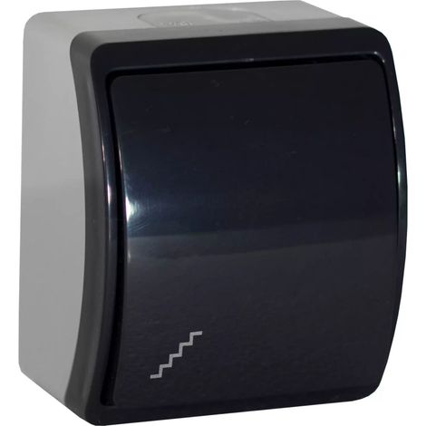 Interrupteur va-et-vient étanche gris anthracite IP44 KOALA