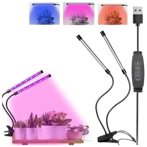 Clip - in indoor plant Grow Light, 2pcs Pack Full Spectrum LED Plant Grow light avec minuterie automatique, Plant Grow Light, convient pour le démarrage des semences (1/5)