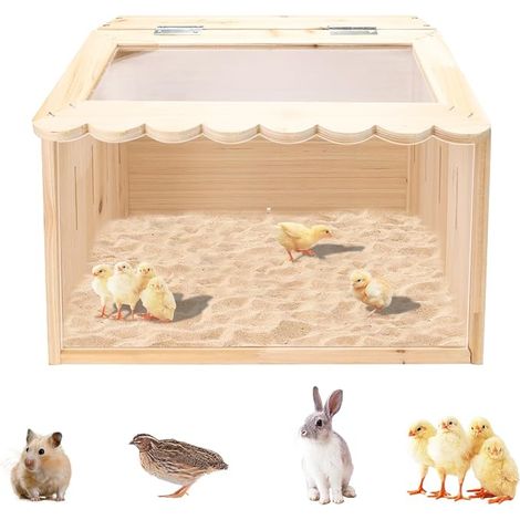 Wooden Chicken Incubator for Chicks, Blankets, Supplies for Chickens, Ducks, Quails, Hamsters (40 x 30 x 30cm) (1/5)