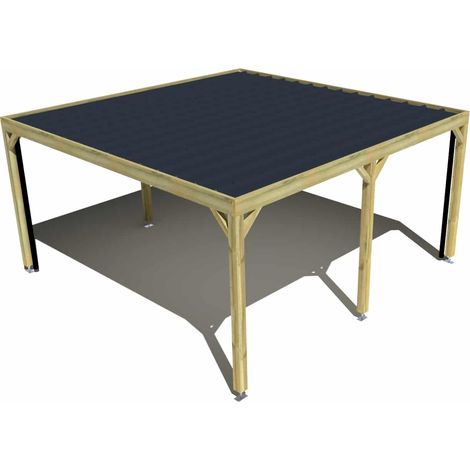 Carport bois • 5m x 5m • indépendante • sens profondeur • livraison comprise (1/3)