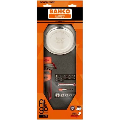 BAHCO - Module 1/3, clés mâles/embouts/coupelle magnétique - 36 pc emballage individuel