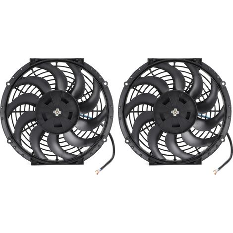 2 ventilateurs de refroidissement pour radiateur, 12 pouces, pièces universelles automobiles, électriques, 80 W, avec 10 pales (1/5)
