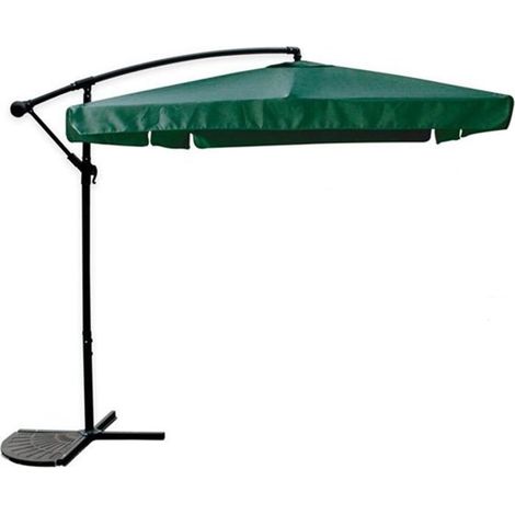 TrAdE Shop Traesio - Ombrellone Laterale Da Giardino Protezione Sole 2x3mt Impermeabile Verde Con Base 223210 - (1/5)