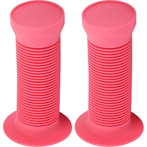 Poignées antidérapantes pour guidon de vélo/trottinette enfant (rose) (1/5)