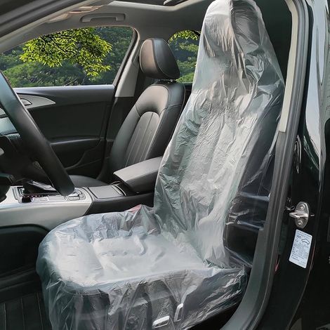 Lot De 100 Housses De Siège De Voiture Jetables En Plastique, 20 G Housse De Siège Voiture Jetables, Housse Plastique Jetable, Imperméables Transparente Housse Pour Siège Pour Protection Siège Auto (1/5)
