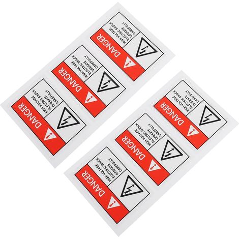 Autocollant « Attention Chocs Électriques » 6 Pièces Sticker Danger Électrique, Signalisation D’avertissement pour Équipements, Usage en Usines et Centres Communautaires (1/5)