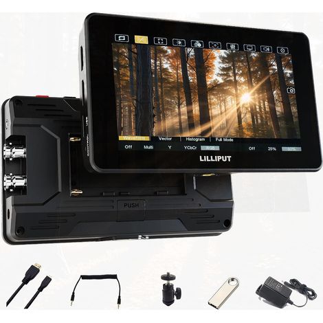 5.5'' 2000NITS FHD IPS Moniteur pour caméra DSLR écran Tactile 4K HDMI 2.0 3G-SDI 3D-LUT HDR 1920x1080 HT5S (1/5)