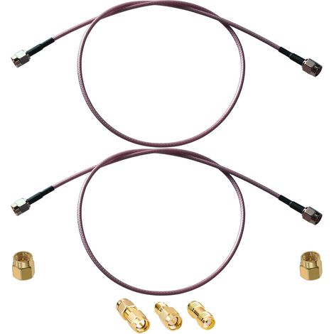 pezzi Cavo di prolunga SMA maschio-maschio Cavo coassiale antenna RG316 50 cm per router wireless WiFi 4G Pi 2.4 GHz Radio CB + 3 pezzi Kit adattatori SMA (1/5)