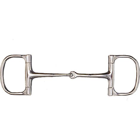 Filetto inglese a D snodato e imboccatura fina 15 mm: 12,5 cm, Silver