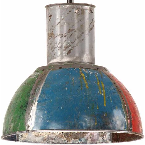 vidaXL Lámpara colgante industrial redonda multicolor E27 25 W 28,5 cm (1/2)
