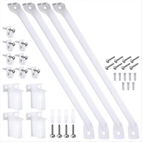 16-teiliges Drahtregalhalterungsset, 30,5 cm (12 Zoll), bestehend aus: 4 Schrankhalterungen, 8 Wandhalterungen und 4 Regalendhalterungen. (1/5)