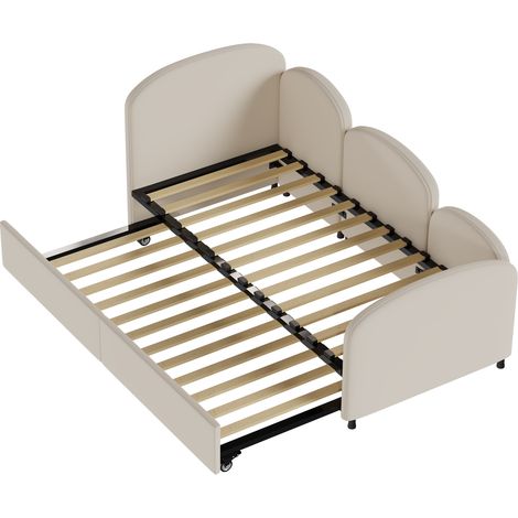 SOFTSEA Lit de jour taille Twin avec tiroirs de rangement, lit de jour rembourré en velours, canapé-lit moderne pour salon, chambre d’enfant, chambre, style moderne (1/5)