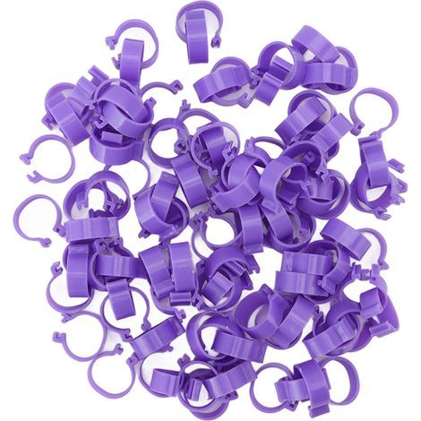 100 bagues pattes de poulet, canard, poule, oie, clips pattes volailles, outils élevage, violet 25mm/0.98in