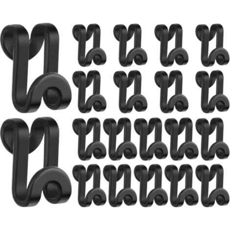 [NON UTILIZZATO] 20 pezzi di ganci appendiabiti neri, ganci di collegamento per mini appendiabiti a cascata, ganci appendiabiti a cascata