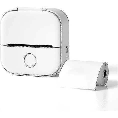 Mini imprimante de poche portable, compatible Bluetooth, thermique, sans encre, pour autocollants (blanche)