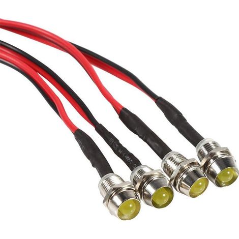 pour small 12v led light 4 Témoins Lumineux de Tableau de Bord de Panneau de LED de 12v 8mm LED pour des Voitures, des Bateaux, des Camions, Van(Jaune). (1/4)