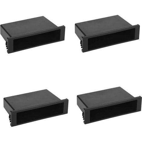 Adecuado para 4 portavasos y compartimentos de almacenamiento universales para salpicaderos de coche, fabricado en plástico doble DIN y compatible con radios estéreo.