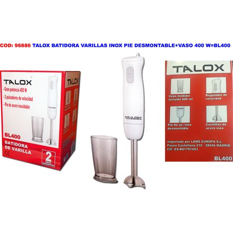 Batidora de varillas TALOX inox con pie desmontable y vaso 400 W BL400