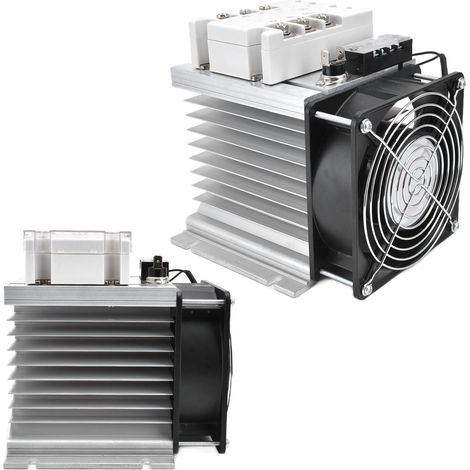 Relais statique amélioré, relais triphasé automatique pour moteurs à courant alternatif avec contrôle de température TSR-150DA-R et radiateur (1/5)