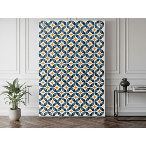 BOBOCHIC - Tapis poils ras ISAURE motif abstrait  120x170 Bleu (1/5)
