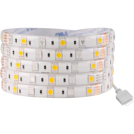 Striscia LED Polux 12V 5m IP65 RGB+4000K 900lm dimmerabile (1/5)