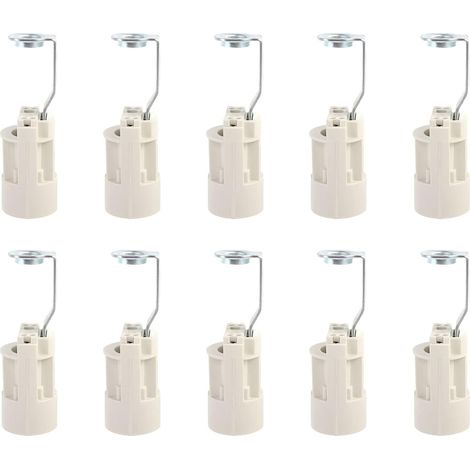 Culot pour ampoule E14 Douilles de Lampe E14 Réglables Convertisseur Douilles E14 Douille à Baïonnette Support de Lampe à Bougie pour ampoule LED 10 PCS (Blanche) (1/5)