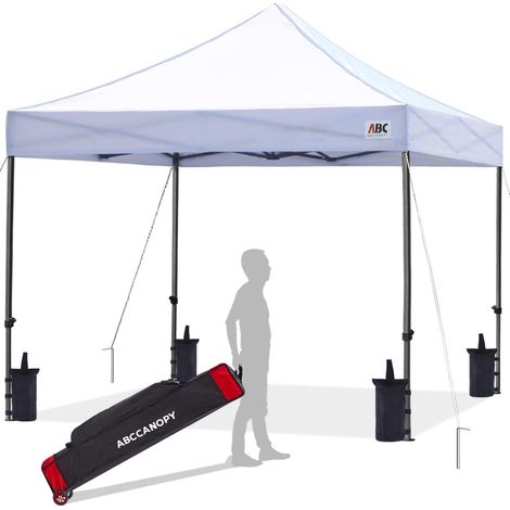 Pop-Up Pavillon 2,5x2,5M Wasserdicht mit 3 Höhen, Stahlrahmen, Weiß (1/5)
