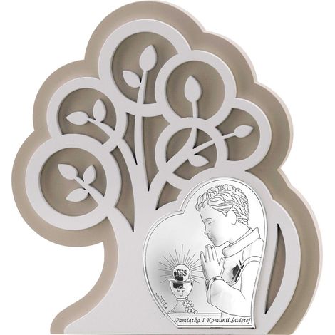 Quadro per la Prima Comunione, in argento, con incisione, un ricordo della prima comunione per un bambino Dimensioni: 14x15,5 cm Codice articolo: VL81401S/1L