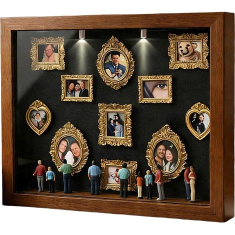Petit Cadre Vitrine De Musée À Faire Soi-Même Décor de Mémoire avec Mini Mini Cadre À Silhouette De Musée Pour Mariage Anniversaire Vacances Appartement Ferme Hôtel Dortoir Salon Chamb (1/5)