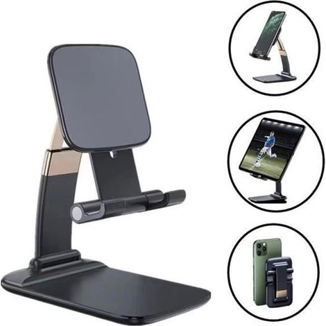 Support Téléphone/Tablette, Support Téléphone Bureau Portable Réglable Support Dock Pliable Support de Table pour iPhone 12/11 Pro/ (1/4)