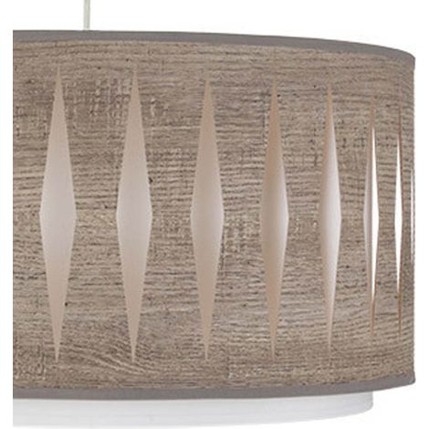 Colgante Alexandra 2xe27 Niquel/madera Gris Regx50x50 cm (1/2)