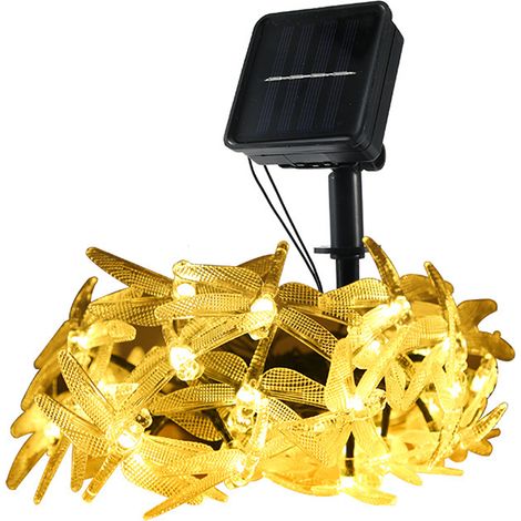 guirnalda de luces solares, 30 libélulas, resistente al agua, 8 modos, para jardín, valla, patio. (1/5)