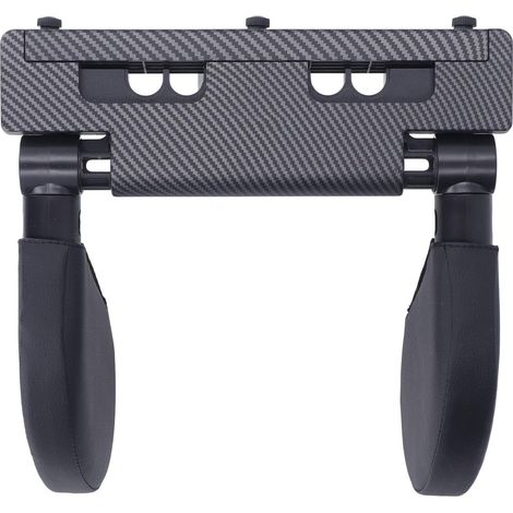 Oreiller Appui-tête de Voiture Réglable, Soutien du Cou Doux pour Enfants et Adultes, Conception Compacte de Voyage, 26cm (fibre de carbone noire) (1/5)