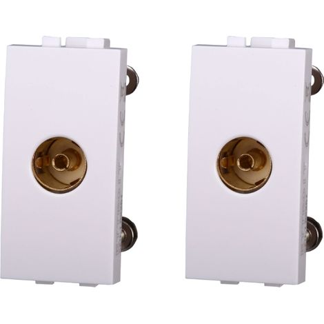 gloca Set 2 Connettori Tv Femmina Compatibili Living (Bianco) (1/4)