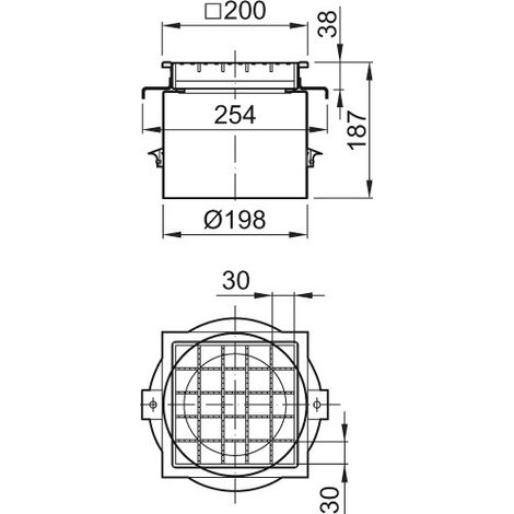 ACO Aufsatzstück Variant-CR 200x200/L15 V2A/rutschh./Gitterrost V2A lose eingel., 9519.40.92