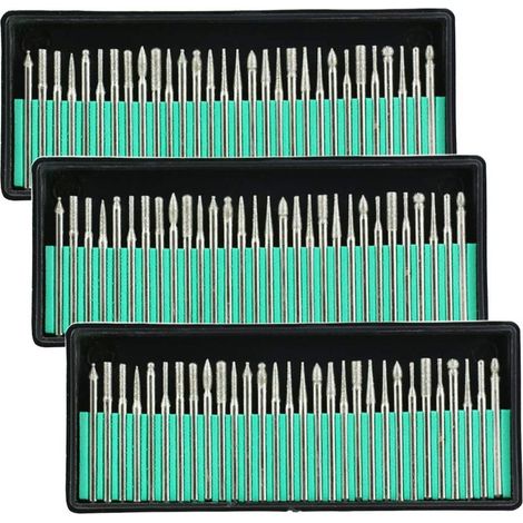 Diamant Burr Bits Percer Verre Métal Gemme pour Dremel Meulage Outil Rotatif, 90 Pcs 1/8-inch (3 mm) (1/5)