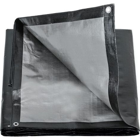 Tarpaulin with eyelets 2 x 3m, 200 g/m² PE tarpaulin, waterproof tear-resistant UV-resistant heavy-duty tarpaulin MUMU (1/4)