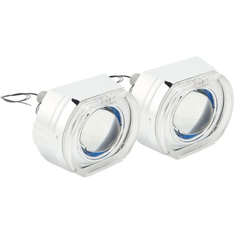 3-Zoll 12V Bi-LED-Rückprojektionsset für Autoscheinwerfer, Dualoptik 6000K, Abblend-/Fernlicht, Blinker und Tagfahrlicht, mit weißer Umrandung. (1/5)